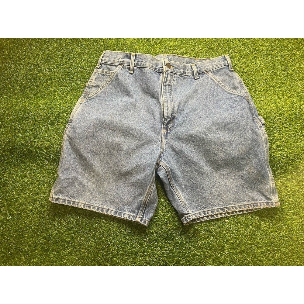 Carhartt Denim Carpenter Shorts Men’s Size 38 Blue Jean Workwear Utility Shorts